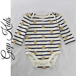 BABY GAP ONE PIECE STRIPED POLKA DOT LONG SLEEVE